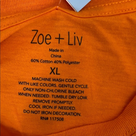 Zoe + Liv Orange Pumpkin Spooky Halloween Tee Juniors XS NEW - Picture 8 of 9